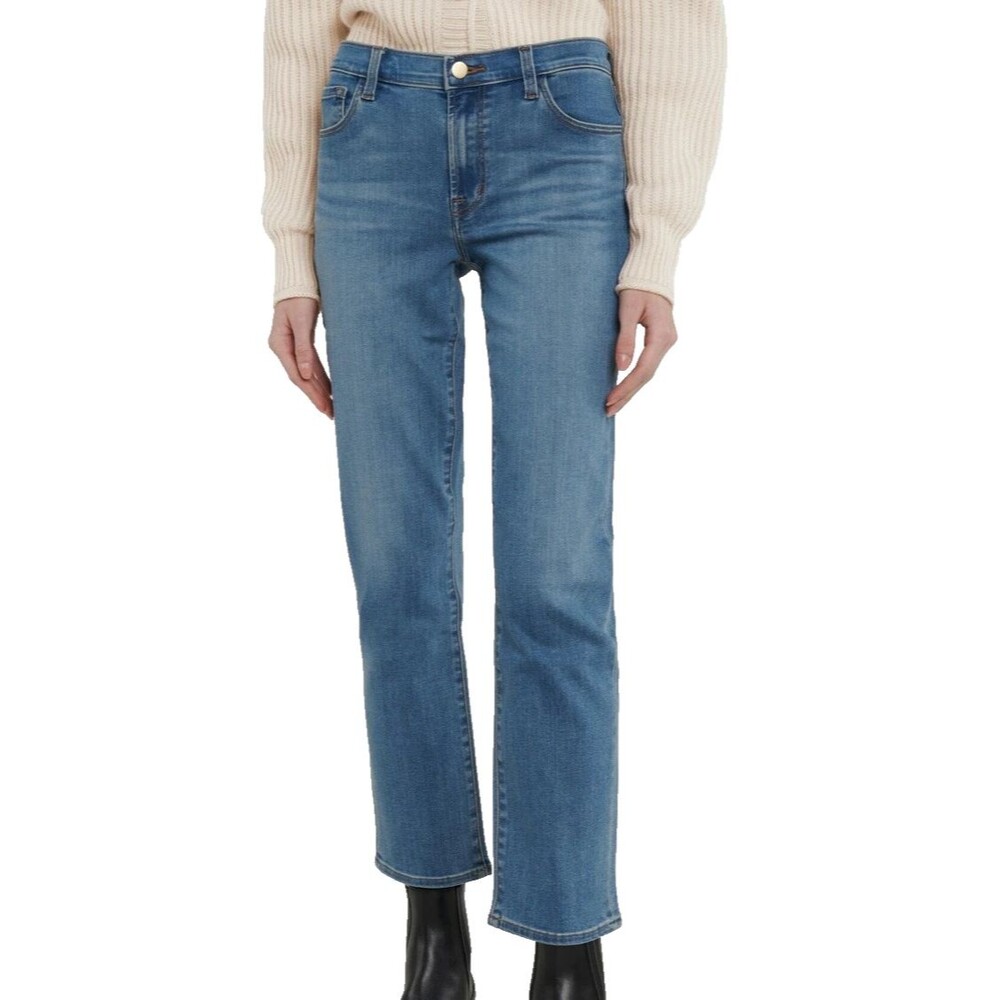 J Brand Adele Mid Rise Straight Jeans Sz 30 Womens Medium Wash Slimming